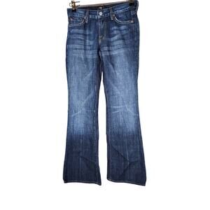 SEVEN 7 FOR ALL MANKIND Women's Blue Flare Jeans SZ 26 (26x31)